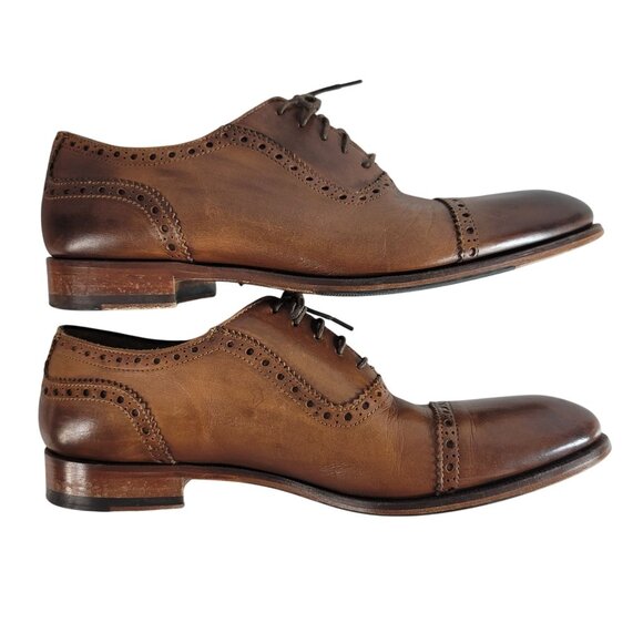 Joseph Abboud Oxford Dress Shoes Brown Size 10 Lace Up Cap Toe #00592 Owings - Picture 5 of 13